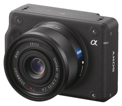 Sony ILX-LR1 full-frame camera body with a Zeiss Sonnar 35mm lens fitted