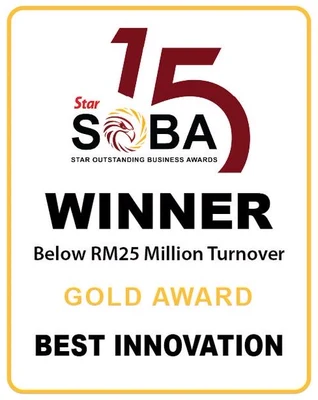 Star Outstanding Business Awards 2015 winner, Gold Award for Best Innovation, below RM25 million turnover